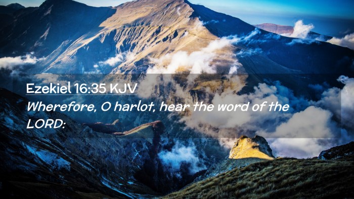 Picture 02 - Ezekiel 16:35 KJV Desktop Wallpaper - Wherefore, O harlot, hear the word of the - Desktop Bible Verse Wallpaper