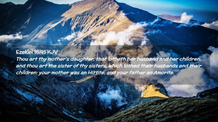 Picture 02 - Ezekiel 16:45 KJV Desktop Wallpaper - Thou art thy mother's daughter, that lotheth her - Desktop Bible Verse Wallpaper