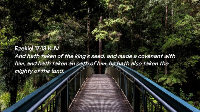 Picture 02 - Ezekiel 17:13 KJV Desktop Wallpaper - And hath taken of the king's seed, and made a - Desktop Bible Verse Wallpaper