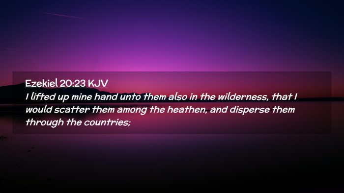 Picture 02 - Ezekiel 20:23 KJV Desktop Wallpaper - I lifted up mine hand unto them also in the - Desktop Bible Verse Wallpaper