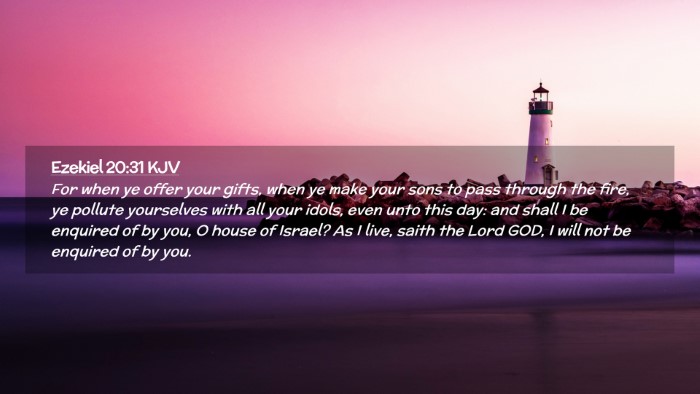 Picture 02 - Ezekiel 20:31 KJV Desktop Wallpaper - For when ye offer your gifts, when ye make your - Desktop Bible Verse Wallpaper