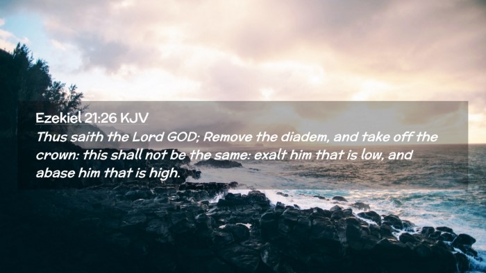 Picture 02 - Ezekiel 21:26 KJV Desktop Wallpaper - Thus saith the Lord GOD; Remove the diadem, and - Desktop Bible Verse Wallpaper