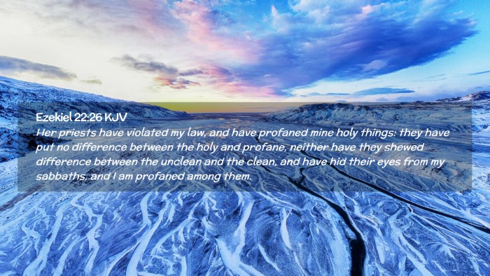 Picture 02 - Ezekiel 22:26 KJV Desktop Wallpaper - Her priests have violated my law, and have - Desktop Bible Verse Wallpaper