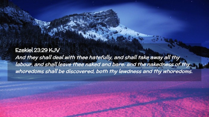 Picture 02 - Ezekiel 23:29 KJV Desktop Wallpaper - And they shall deal with thee hatefully, and - Desktop Bible Verse Wallpaper