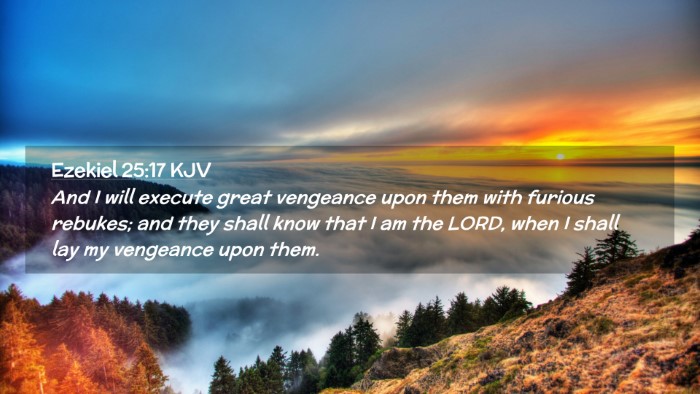 Picture 02 - Ezekiel 25:17 KJV Desktop Wallpaper - And I will execute great vengeance upon them with - Desktop Bible Verse Wallpaper