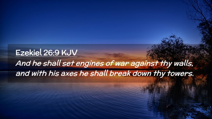 Picture 02 - Ezekiel 26:9 KJV Desktop Wallpaper - And he shall set engines of war against thy - Desktop Bible Verse Wallpaper