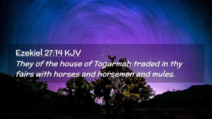 Picture 02 - Ezekiel 27:14 KJV Desktop Wallpaper - They of the house of Togarmah traded in thy fairs - Desktop Bible Verse Wallpaper