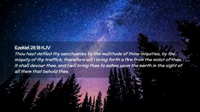 Picture 02 - Ezekiel 28:18 KJV Desktop Wallpaper - Thou hast defiled thy sanctuaries by the - Desktop Bible Verse Wallpaper