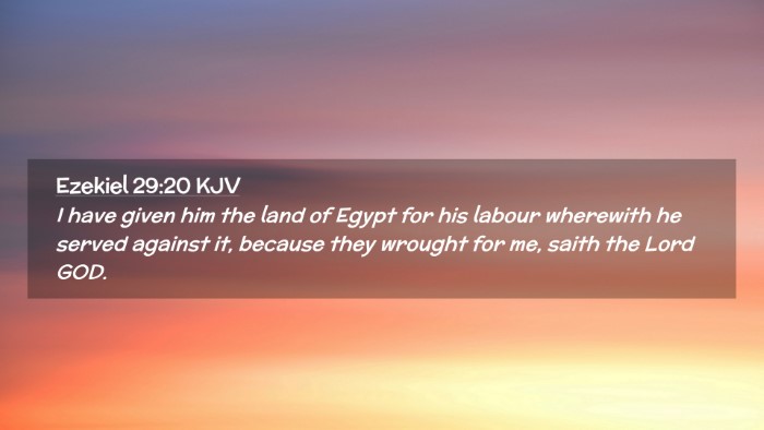 Picture 02 - Ezekiel 29:20 KJV Desktop Wallpaper - I have given him the land of Egypt for his labour - Desktop Bible Verse Wallpaper