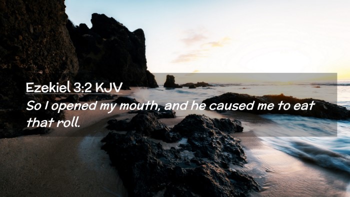 Picture 02 - Ezekiel 3:2 KJV Desktop Wallpaper - So I opened my mouth, and he caused me to eat - Desktop Bible Verse Wallpaper