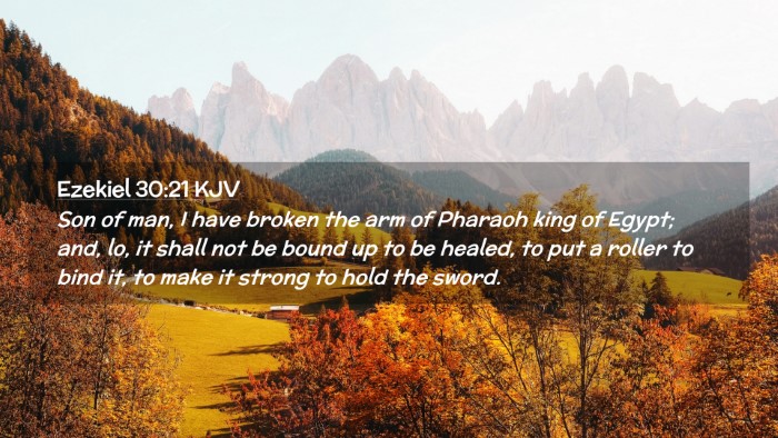 Picture 02 - Ezekiel 30:21 KJV Desktop Wallpaper - Son of man, I have broken the arm of Pharaoh king - Desktop Bible Verse Wallpaper