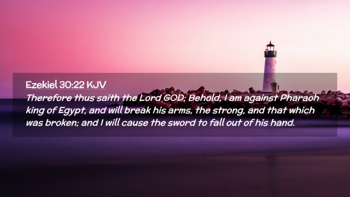Picture 02 - Ezekiel 30:22 KJV Desktop Wallpaper - Therefore thus saith the Lord GOD; Behold, I am - Desktop Bible Verse Wallpaper