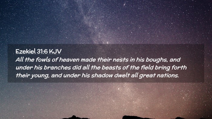 Picture 02 - Ezekiel 31:6 KJV Desktop Wallpaper - All the fowls of heaven made their nests in his - Desktop Bible Verse Wallpaper