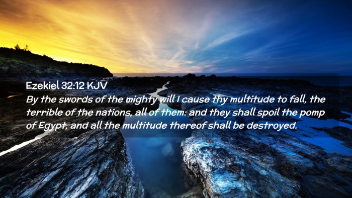 Picture 02 - Ezekiel 32:12 KJV Desktop Wallpaper - By the swords of the mighty will I cause thy - Desktop Bible Verse Wallpaper
