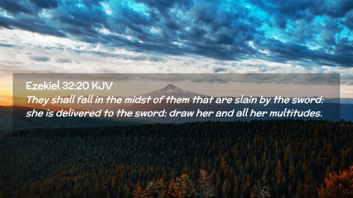Picture 02 - Ezekiel 32:20 KJV Desktop Wallpaper - They shall fall in the midst of them that are - Desktop Bible Verse Wallpaper