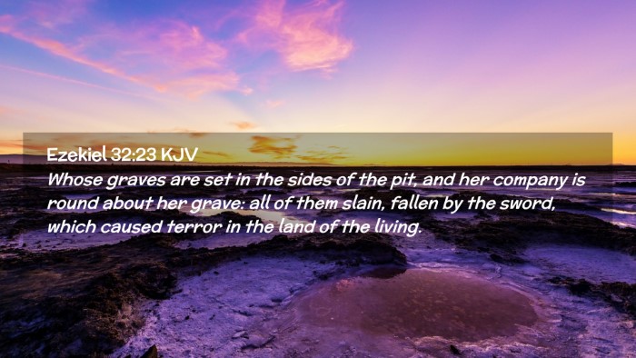 Picture 02 - Ezekiel 32:23 KJV Desktop Wallpaper - Whose graves are set in the sides of the pit, and - Desktop Bible Verse Wallpaper