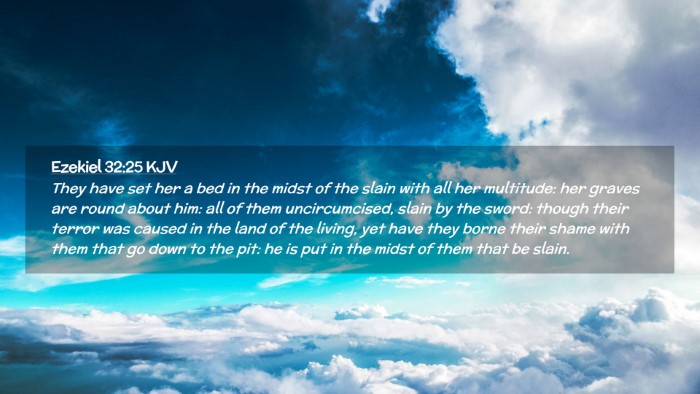 Picture 02 - Ezekiel 32:25 KJV Desktop Wallpaper - They have set her a bed in the midst of the slain - Desktop Bible Verse Wallpaper