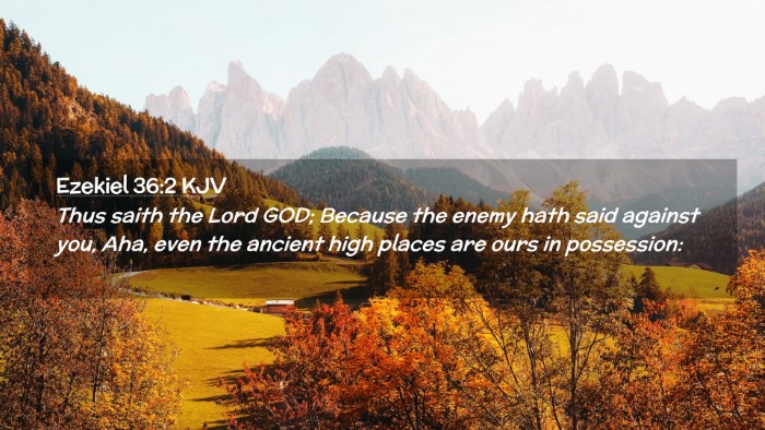 Picture 02 - Ezekiel 36:2 KJV Desktop Wallpaper - Thus saith the Lord GOD; Because the enemy hath - Desktop Bible Verse Wallpaper