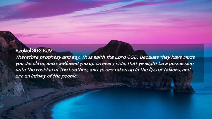Picture 02 - Ezekiel 36:3 KJV Desktop Wallpaper - Therefore prophesy and say, Thus saith the Lord - Desktop Bible Verse Wallpaper
