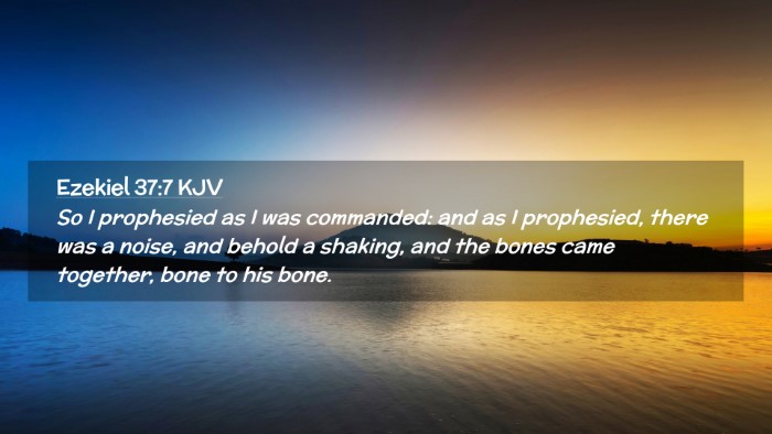 Picture 02 - Ezekiel 37:7 KJV Desktop Wallpaper - So I prophesied as I was commanded: and as I - Desktop Bible Verse Wallpaper