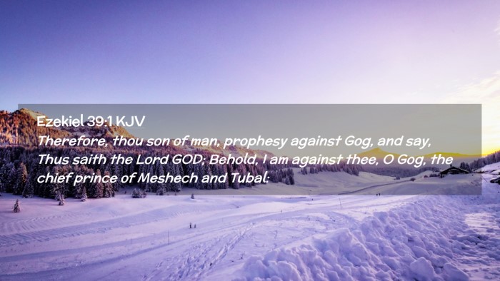Picture 02 - Ezekiel 39:1 KJV Desktop Wallpaper - Therefore, thou son of man, prophesy against Gog, - Desktop Bible Verse Wallpaper