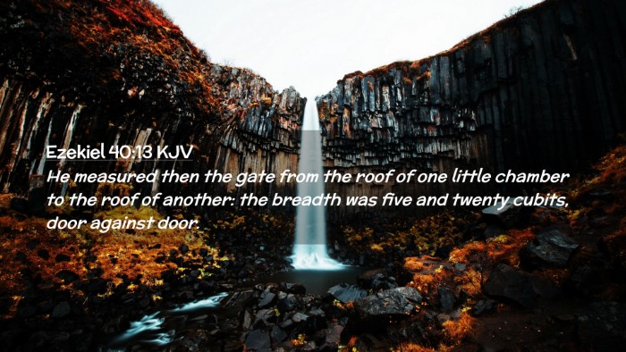 Picture 02 - Ezekiel 40:13 KJV Desktop Wallpaper - He measured then the gate from the roof of one - Desktop Bible Verse Wallpaper