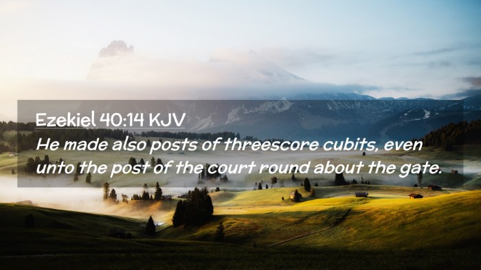 Picture 02 - Ezekiel 40:14 KJV Desktop Wallpaper - He made also posts of threescore cubits, even - Desktop Bible Verse Wallpaper