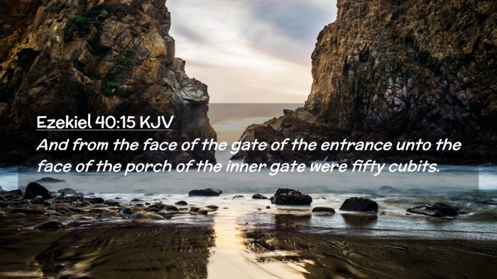 Picture 02 - Ezekiel 40:15 KJV Desktop Wallpaper - And from the face of the gate of the entrance - Desktop Bible Verse Wallpaper