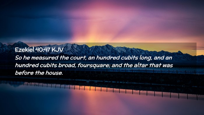 Picture 02 - Ezekiel 40:47 KJV Desktop Wallpaper - So he measured the court, an hundred cubits long, - Desktop Bible Verse Wallpaper