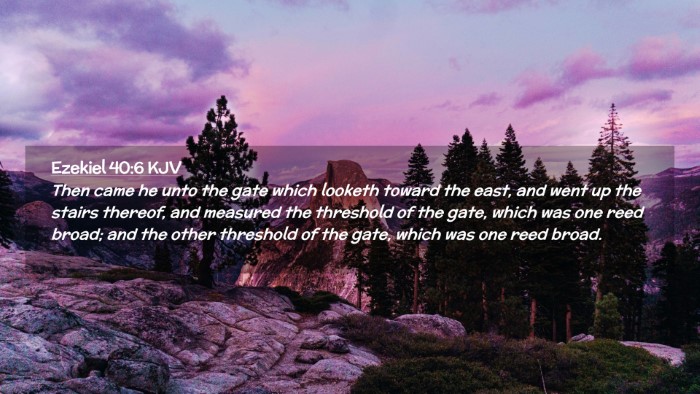 Picture 02 - Ezekiel 40:6 KJV Desktop Wallpaper - Then came he unto the gate which looketh toward - Desktop Bible Verse Wallpaper