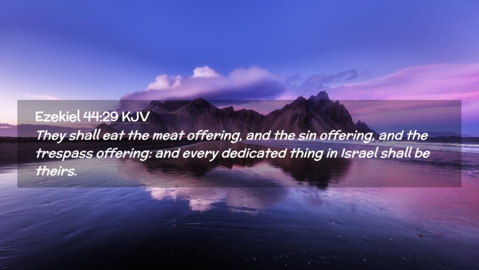 Picture 02 - Ezekiel 44:29 KJV Desktop Wallpaper - They shall eat the meat offering, and the sin - Desktop Bible Verse Wallpaper