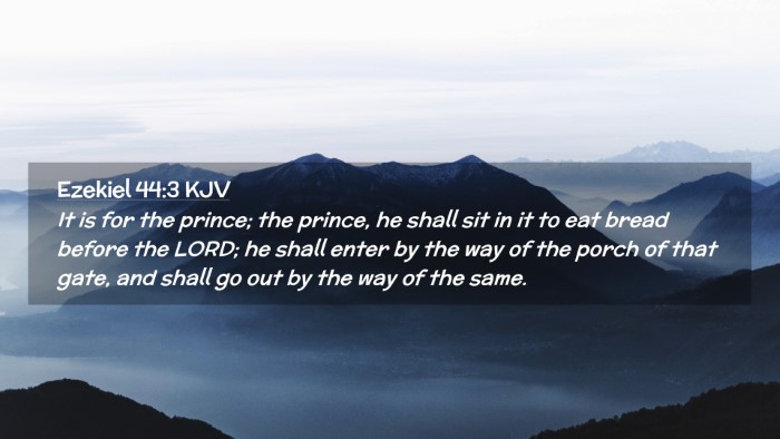 Picture 02 - Ezekiel 44:3 KJV Desktop Wallpaper - It is for the prince; the prince, he shall sit in - Desktop Bible Verse Wallpaper