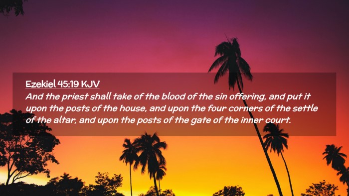 Picture 02 - Ezekiel 45:19 KJV Desktop Wallpaper - And the priest shall take of the blood of the sin - Desktop Bible Verse Wallpaper