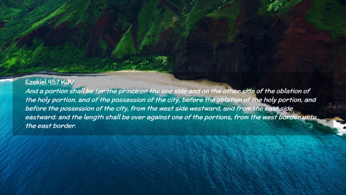 Picture 02 - Ezekiel 45:7 KJV Desktop Wallpaper - And a portion shall be for the prince on the one - Desktop Bible Verse Wallpaper