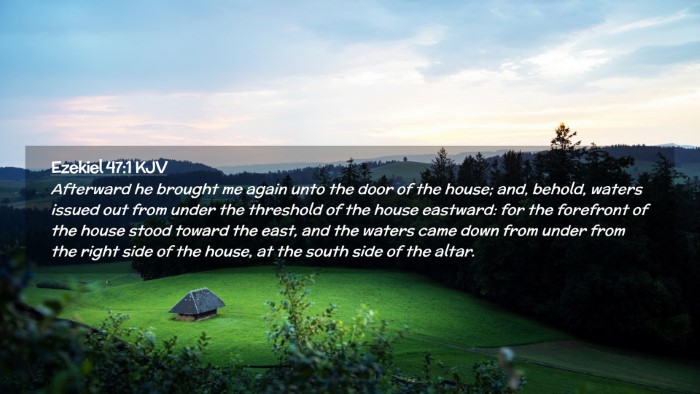 Picture 02 - Ezekiel 47:1 KJV Desktop Wallpaper - Afterward he brought me again unto the door of - Desktop Bible Verse Wallpaper
