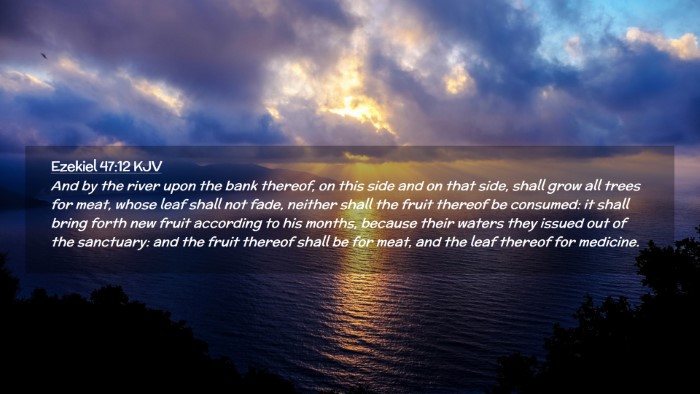 Picture 02 - Ezekiel 47:12 KJV Desktop Wallpaper - And by the river upon the bank thereof, on this - Desktop Bible Verse Wallpaper