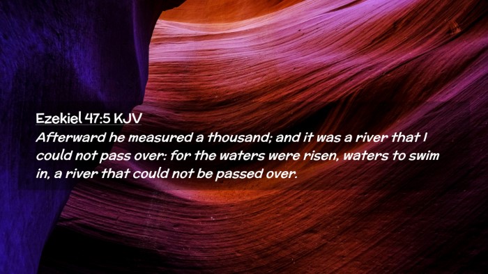 Picture 02 - Ezekiel 47:5 KJV Desktop Wallpaper - Afterward he measured a thousand; and it was a - Desktop Bible Verse Wallpaper
