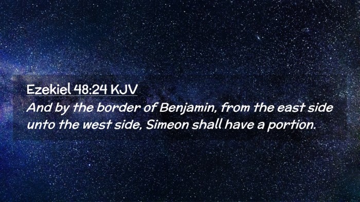 Picture 02 - Ezekiel 48:24 KJV Desktop Wallpaper - And by the border of Benjamin, from the east side - Desktop Bible Verse Wallpaper