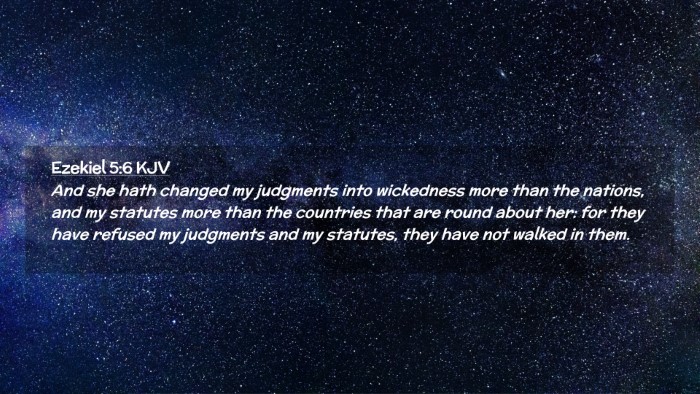 Picture 02 - Ezekiel 5:6 KJV Desktop Wallpaper - And she hath changed my judgments into wickedness - Desktop Bible Verse Wallpaper
