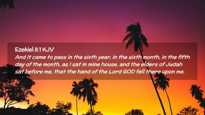 Picture 02 - Ezekiel 8:1 KJV Desktop Wallpaper - And it came to pass in the sixth year, in the - Desktop Bible Verse Wallpaper