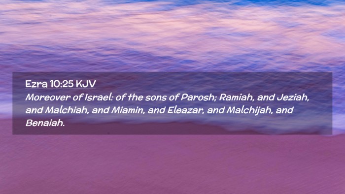 Picture 02 - Ezra 10:25 KJV Desktop Wallpaper - Moreover of Israel: of the sons of Parosh; - Desktop Bible Verse Wallpaper