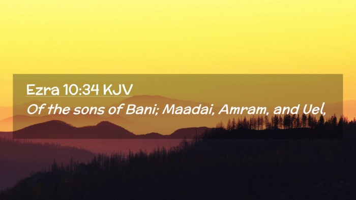 Picture 02 - Ezra 10:34 KJV Desktop Wallpaper - Of the sons of Bani; Maadai, Amram, and - Desktop Bible Verse Wallpaper