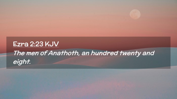 Picture 02 - Ezra 2:23 KJV Desktop Wallpaper - The men of Anathoth, an hundred twenty and - Desktop Bible Verse Wallpaper