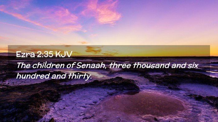 Picture 02 - Ezra 2:35 KJV Desktop Wallpaper - The children of Senaah, three thousand and six - Desktop Bible Verse Wallpaper