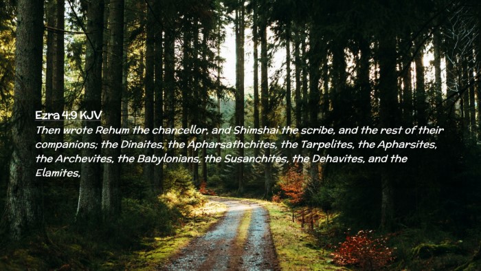 Picture 02 - Ezra 4:9 KJV Desktop Wallpaper - Then wrote Rehum the chancellor, and Shimshai the - Desktop Bible Verse Wallpaper