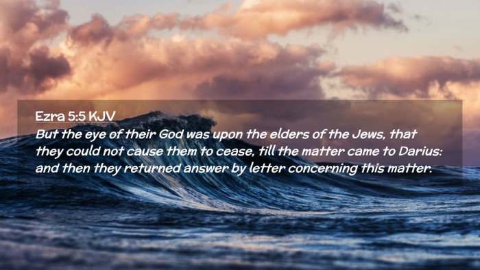 Picture 02 - Ezra 5:5 KJV Desktop Wallpaper - But the eye of their God was upon the elders of - Desktop Bible Verse Wallpaper