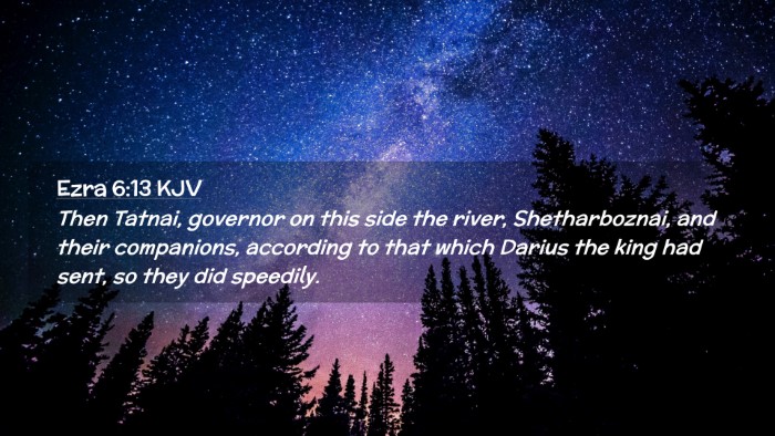 Picture 02 - Ezra 6:13 KJV Desktop Wallpaper - Then Tatnai, governor on this side the river, - Desktop Bible Verse Wallpaper