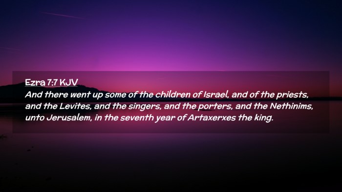 Picture 02 - Ezra 7:7 KJV Desktop Wallpaper - And there went up some of the children of Israel, - Desktop Bible Verse Wallpaper
