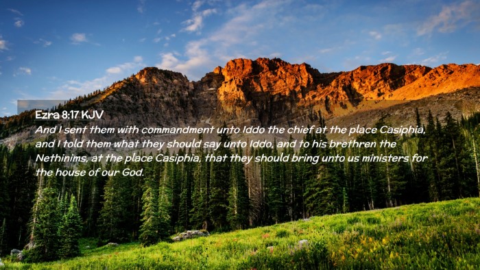 Picture 02 - Ezra 8:17 KJV Desktop Wallpaper - And I sent them with commandment unto Iddo the - Desktop Bible Verse Wallpaper