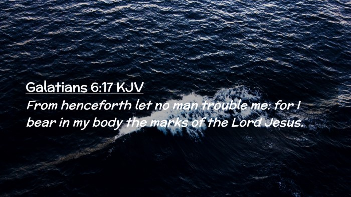 Picture 02 - Galatians 6:17 KJV Desktop Wallpaper - From henceforth let no man trouble me: for I bear - Desktop Bible Verse Wallpaper